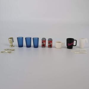 Barbie 13 Item Drinks, Cutlery & Drinkware Bundle - see pics - Good Condition